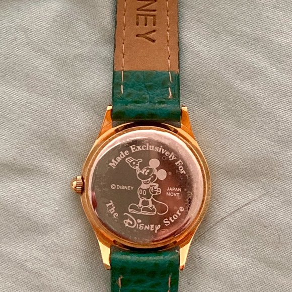 Vintage Disney Tinker Bell Women's Green Leather Buckle Band Watch - Picture 4 of 5